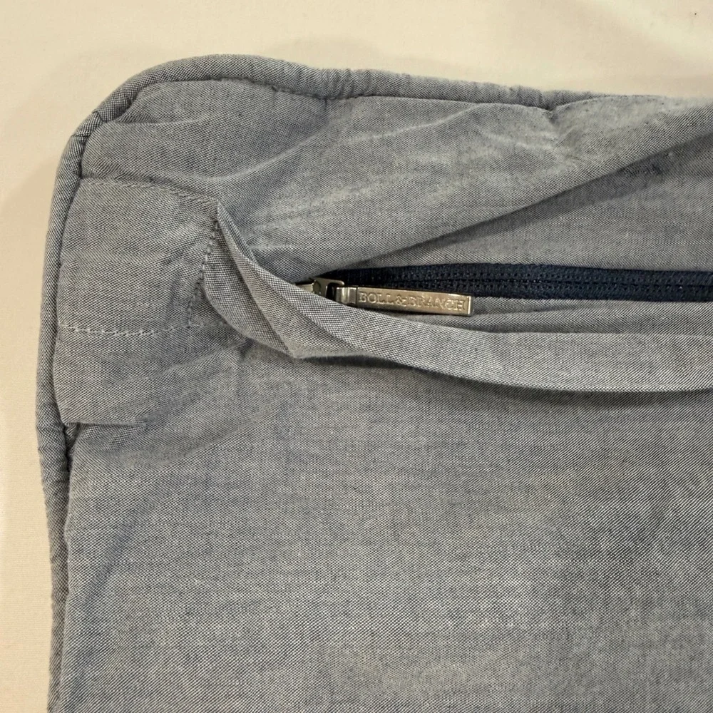 Boll & Branch Heritage Quilted King Sham Blue 100% Organic Cotton | Coastal